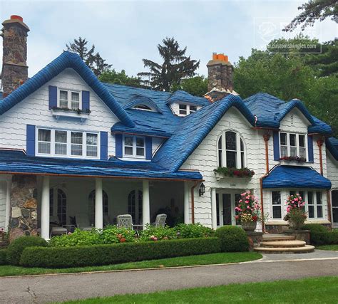 blue roof house